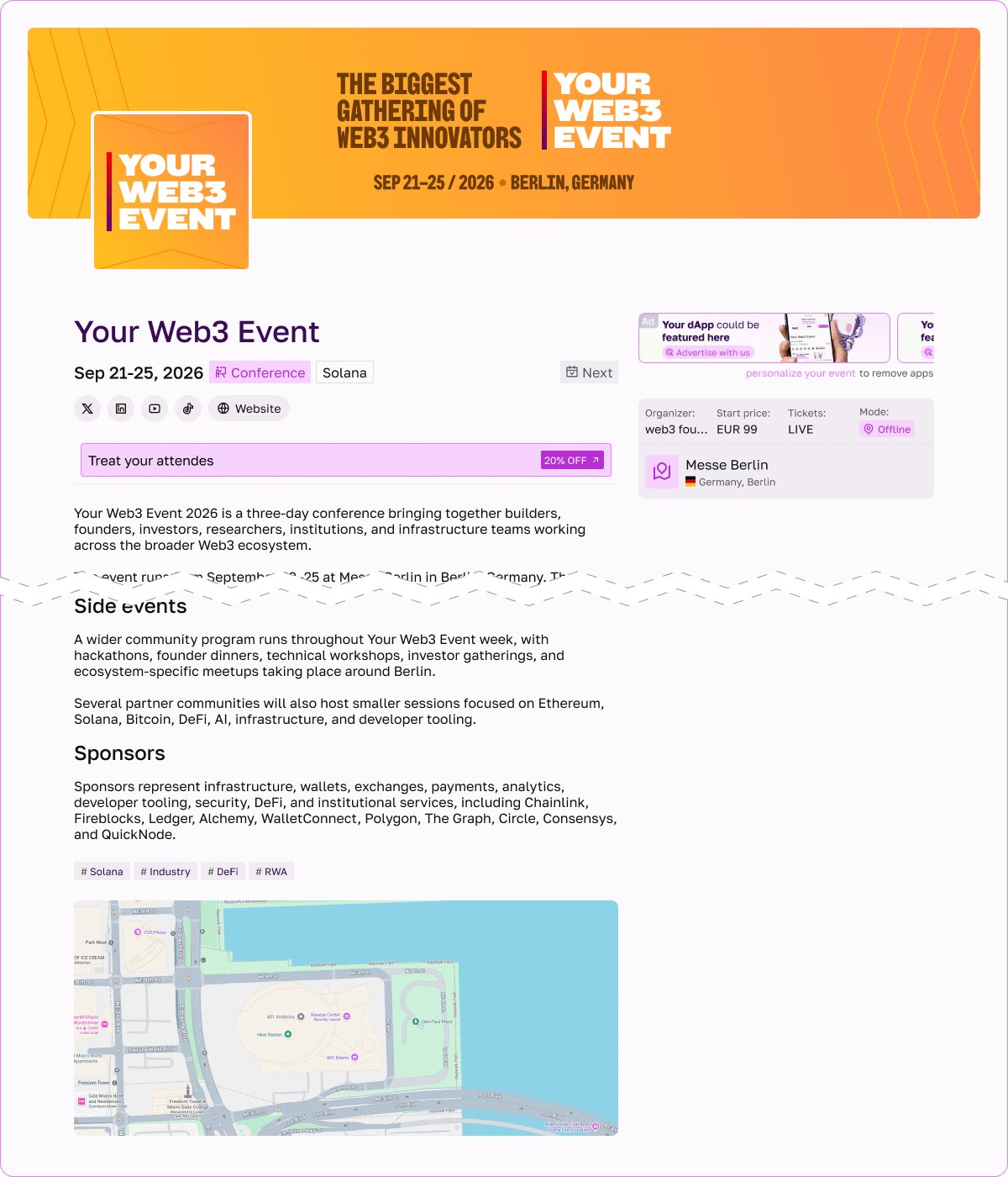 Community event profile preview