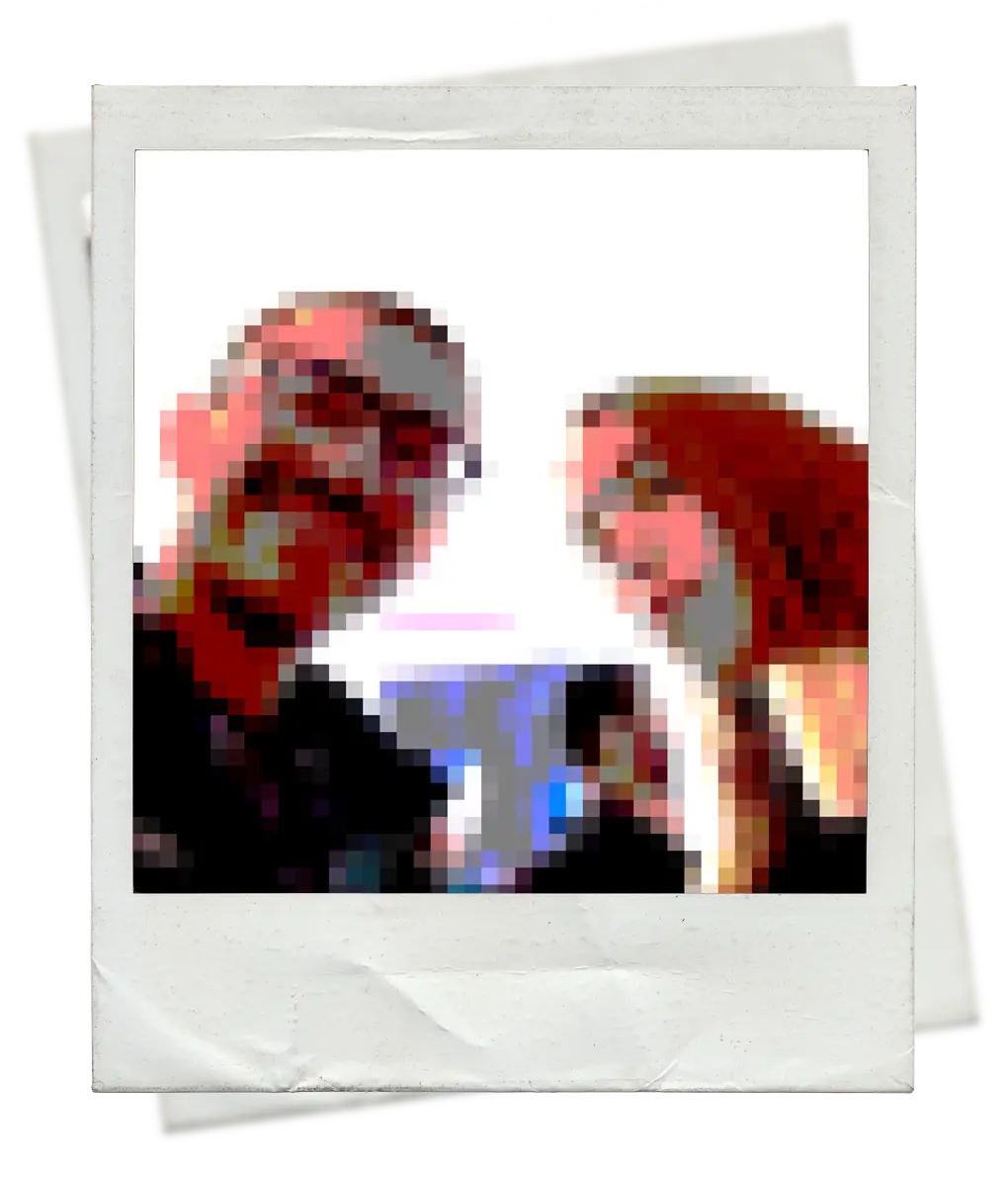 A polaroid image of the couple that created web3 voyager a directory of blockchain conferences, hackathons and meetups