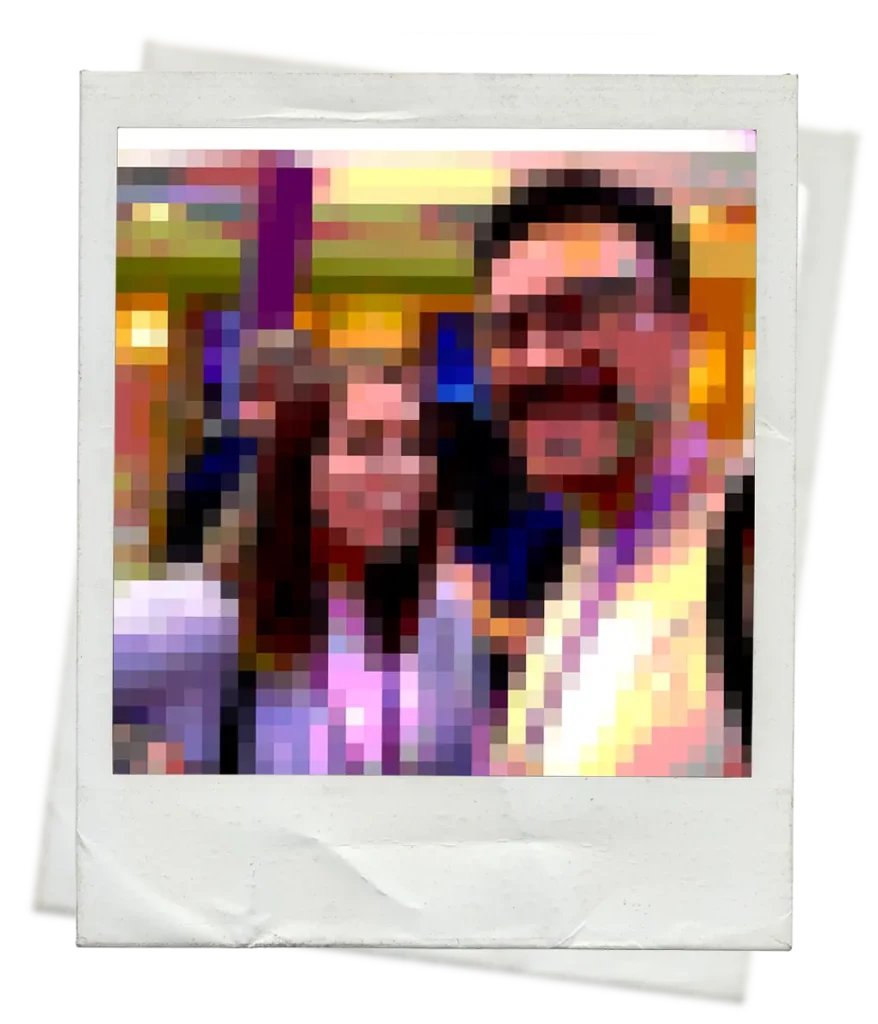 A polaroid image of the couple that created web3 voyager a directory of blockchain events